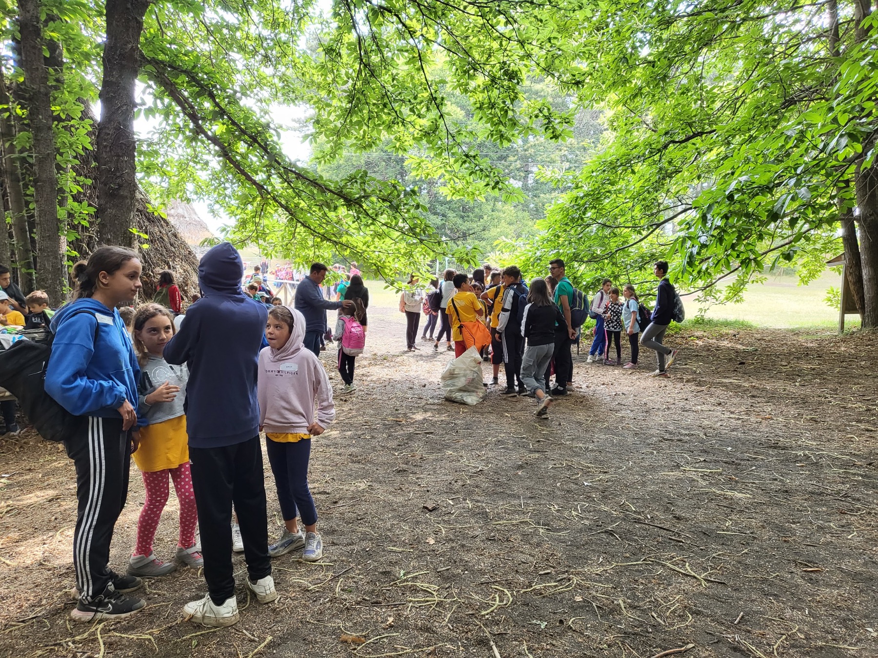 Visitatori nel bosco di EtnAvventura Serra La Nave