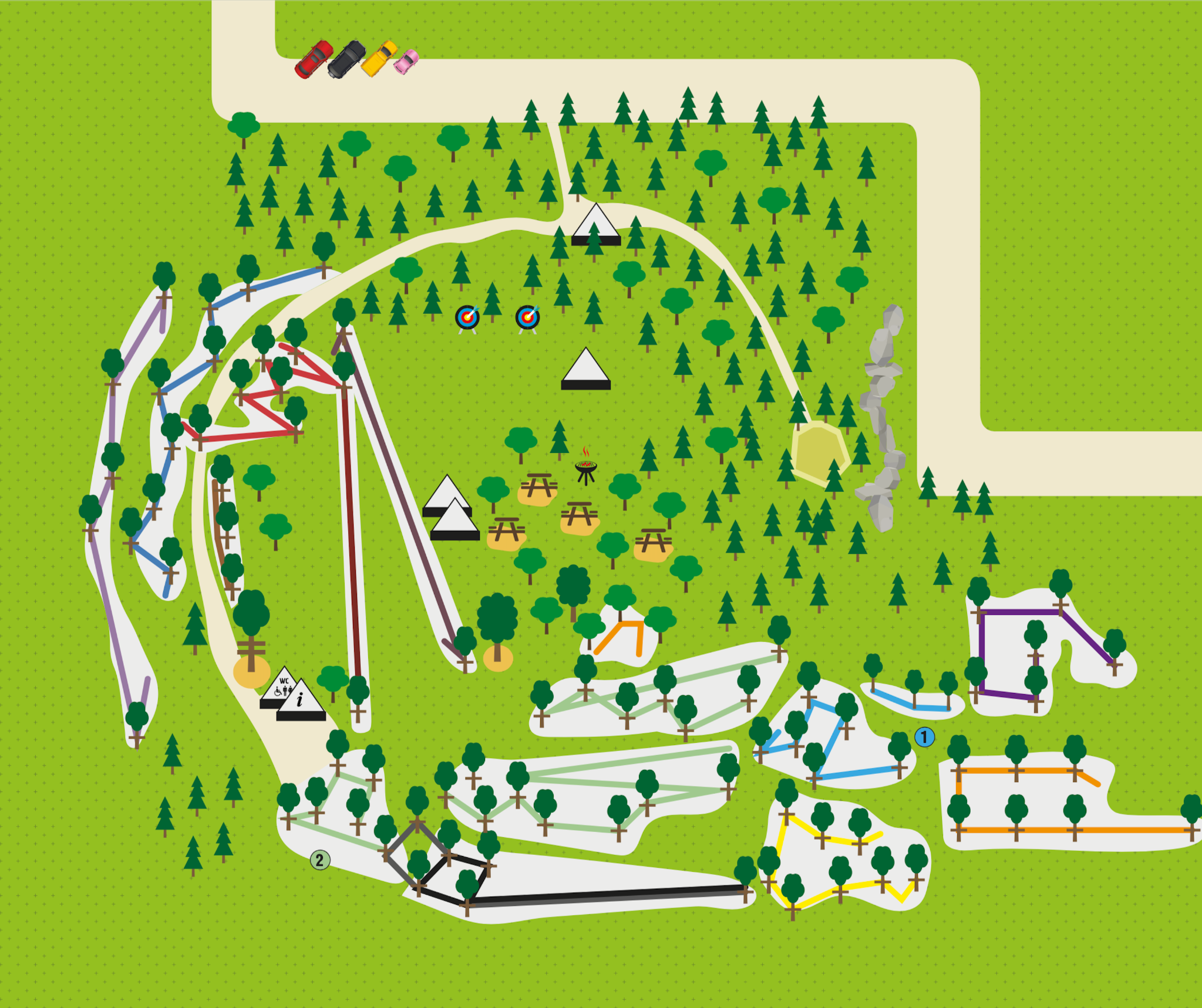 Mappa illustrata del parco EtnAvventura